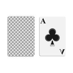Cover for the deck of poker cards. Ace of Clubs.