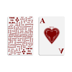 Cover for the deck of poker cards. Ace of Hearts.
