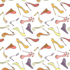 Seamless shoes pattern