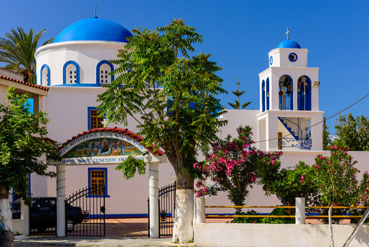 The Greek Church in the village of Kardamena, Kos island, Dodecanese, Greece.