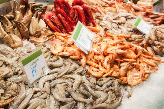 Seafood market in Barcelona