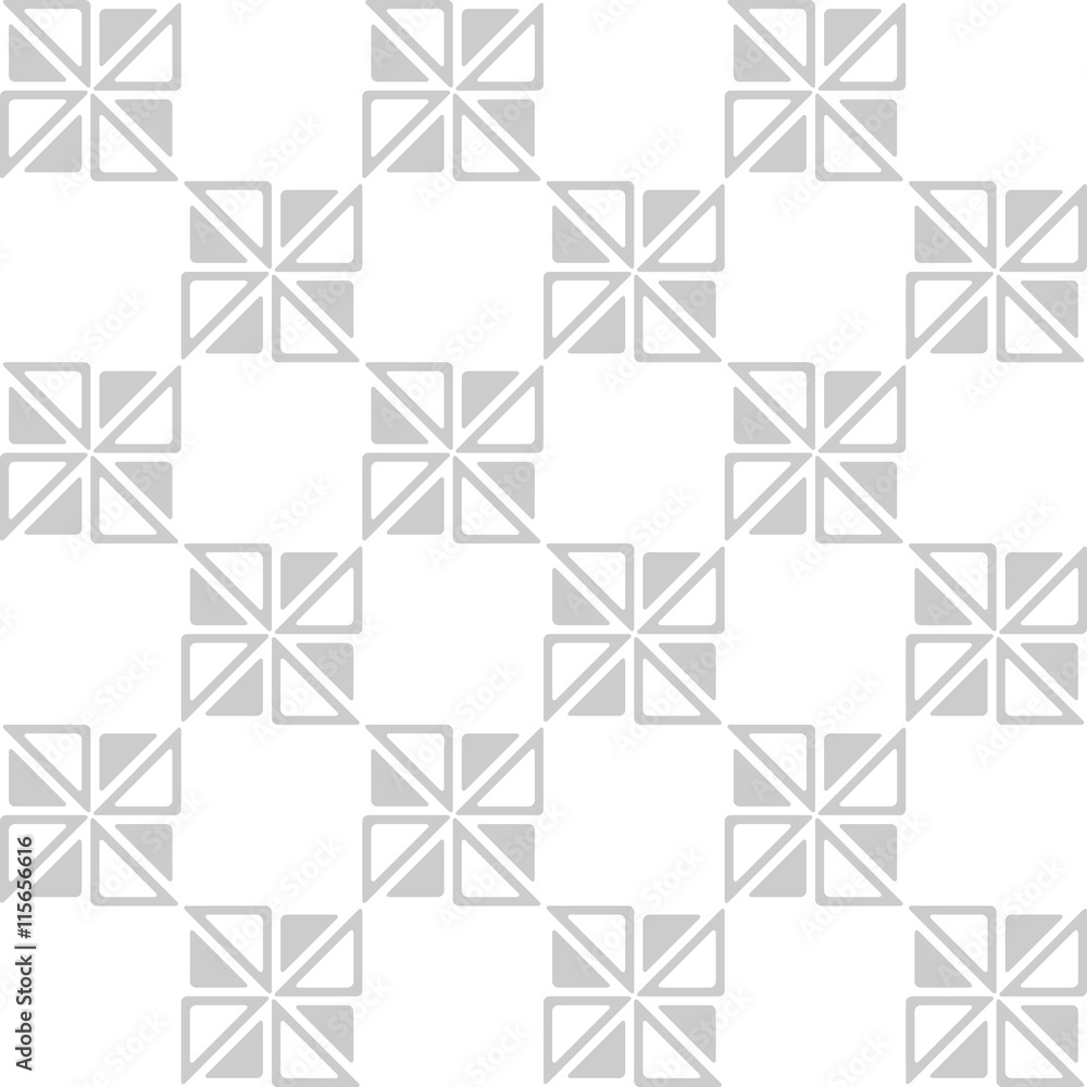 Poster seamless geometric pattern with gray triangle on a white backgro