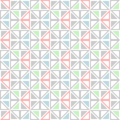 Seamless geometric pattern with triangles on a white background.