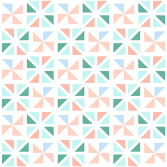 Seamless geometric pattern with red triangles on a white backgro