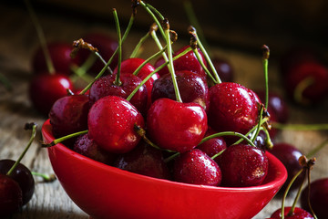 Red cherry, selective focus