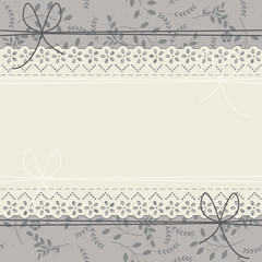 Beautiful lace frame with stylish floral background - 115657622