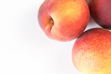 Ripe juicy peach isolated on white