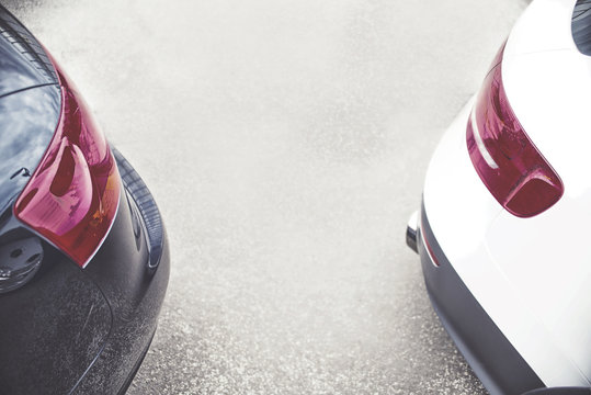 Fototapeta close up on rear light on sport cars