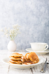 Dutch mini pancakes called poffertjes