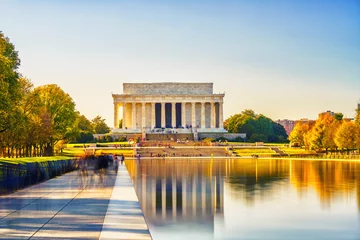 Photo sur Plexiglas Lieux américains Lincoln Memorial et piscine à Washington DC, USA