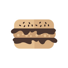 burger cartoon icon  brown