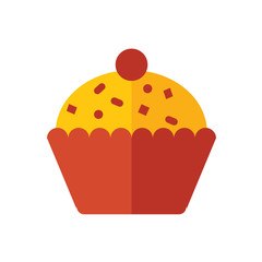 cup cake icon yellow tone color