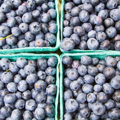 Fresh blueberries on display at a local market