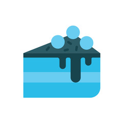cake flat icon   blue tone color