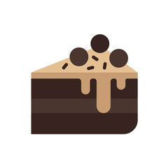 cake flat icon brown tone color