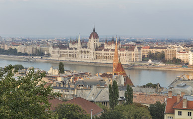 Fototapeta na wymiar Budapest cityscape with Hungarian Parliament Building