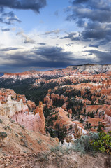 Bryce Canyon with Dramatic Clouds and Sky