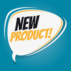new product retro speech bubble