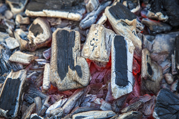 Red Warm Black Coal Background