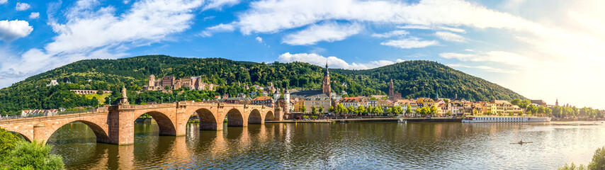 Heidelberg Panorama, Schloss und Alte Brücke  - obrazy, fototapety, plakaty