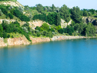 Lake in abandoned granite quarry