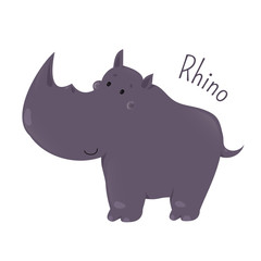 Rhino isolated. Child fun pattern icon.