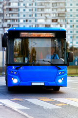 Fototapeta na wymiar passenger bus blue