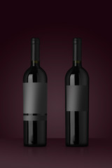 mockup bottiglia vino rosso