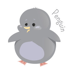 Penguin. Marine animals. Child fun icon.