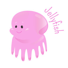 Jellyfish or jellies isolated. Sticker for kids.