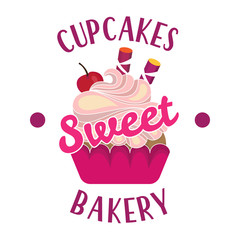 Cupcake dessert logo.