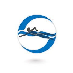 Swimmer Logo Design Element.