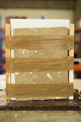 Plaster Mold Sealed with Layers of Packaging Tape