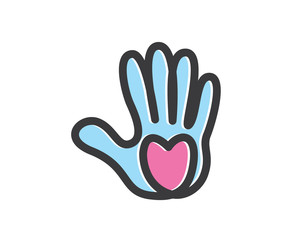 Fototapeta na wymiar Modern Charity Organization Logo - Protect Humanity Association Symbol
