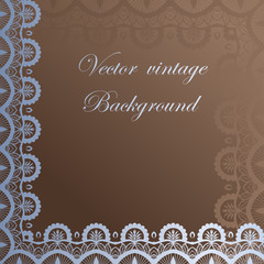 Abstract square lace frame with paper swirls