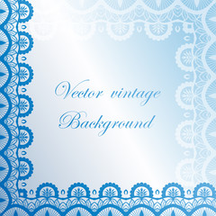 Abstract square lace frame with paper swirls