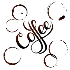 Coffee Stain, Isolated On White Background.