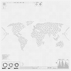 Polygonal world map. Global communication.