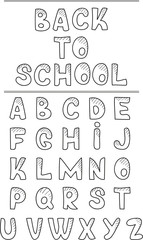 Interesting font. Decorative vector alphabet letters