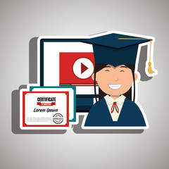 student and diploma isolated icon design, vector illustration  graphic 