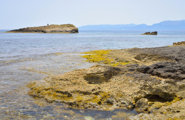Rocks on the coast of Cretan Sea.