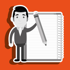 man with pencil isolated icon design, vector illustration  graphic 