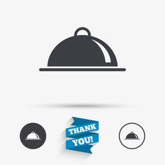 Food platter serving sign icon. Table setting.