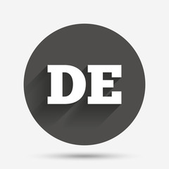 German language sign icon. DE Deutschland.