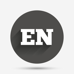English language sign icon. EN translation.