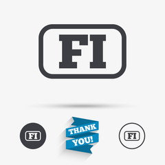 Finnish language sign icon. FI translation.