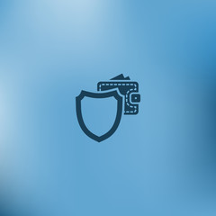 Wallet Protection Icon. Flat Design.