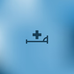 Fototapeta premium Vector icon with bed and cross