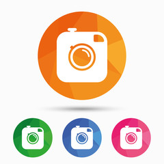 Hipster photo camera sign icon. Retro camera.