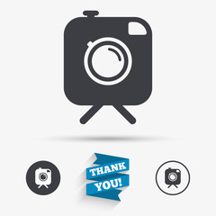 Hipster photo camera sign icon. Retro camera.